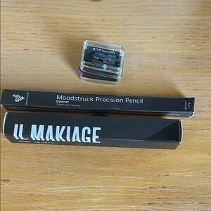 IL MAKIAGE Black  & Younique Dark Brown Eyeliner with Sharpener